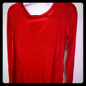 Express Red Long Sleeve Tee